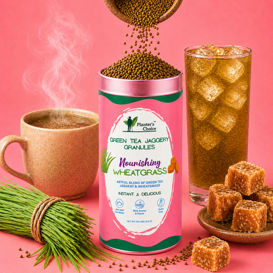 Wheatgrass Green Tea Instant Jaggery Granules