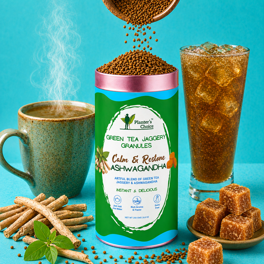Ashwagandha Green Tea Instant Jaggery Granules