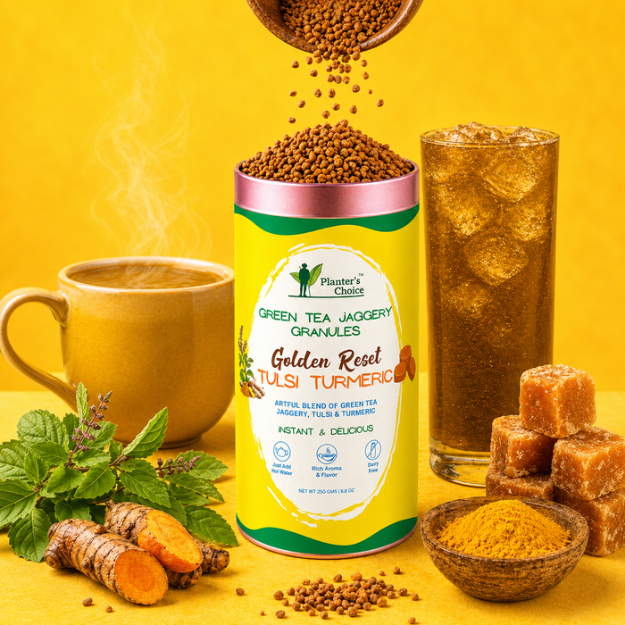 Tulsi Turmeric Green Tea Instant Jaggery Granules