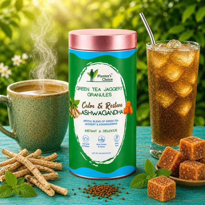 Ashwagandha Green Tea Instant Jaggery Granules