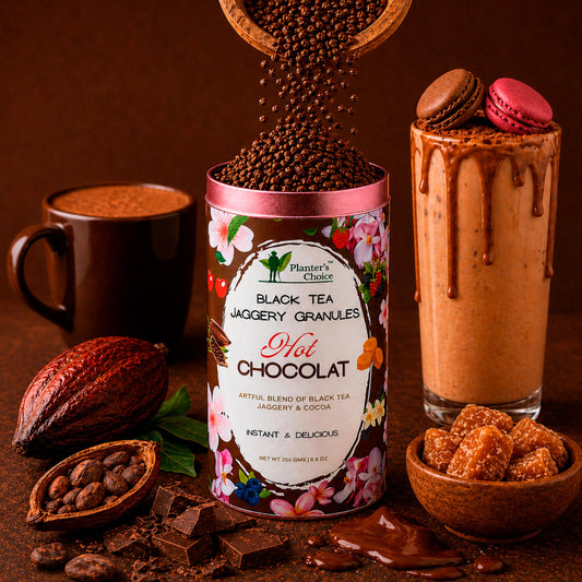 Hot Chocolate Black Tea Instant Jaggery Granules