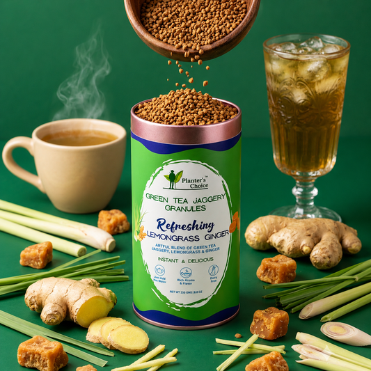 Lemongrass Ginger Green Tea Instant Jaggery Granules