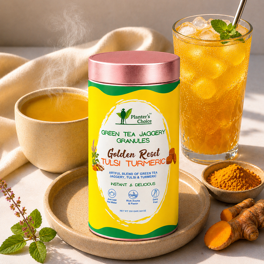 Tulsi Turmeric Green Tea Instant Jaggery Granules