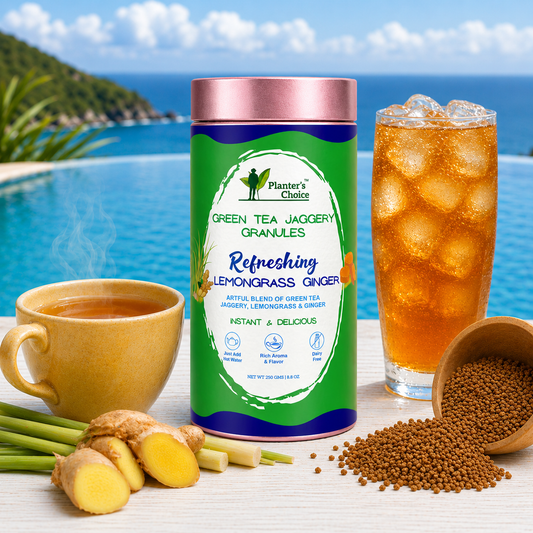 Lemongrass Ginger Green Tea Instant Jaggery Granules