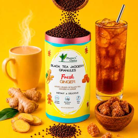Ginger Black Tea Instant Jaggery Granules