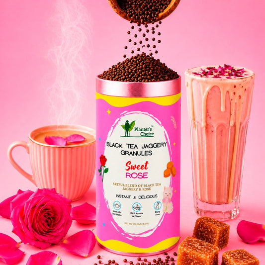 Rose Black Tea Instant Jaggery Granules