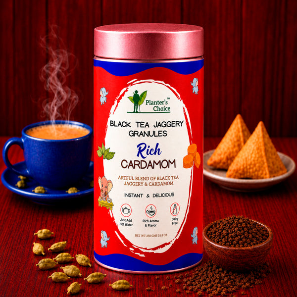 Cardamom Black Tea Instant Jaggery Granules