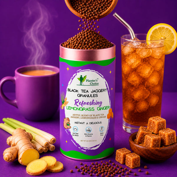 Lemongrass Ginger Black Tea Instant Jaggery Granules