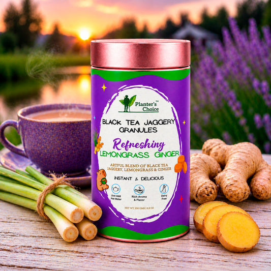 Lemongrass Ginger Black Tea Instant Jaggery Granules